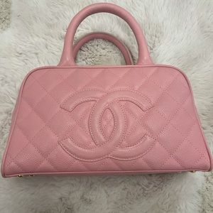 Chanel pink bowling bag